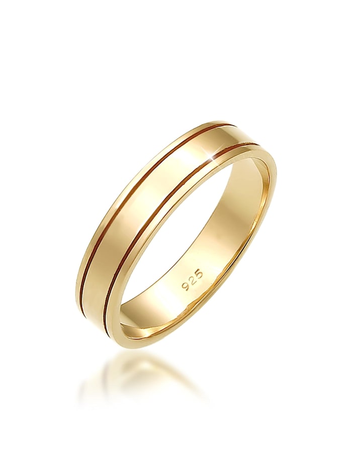 Elli Premium Ring Paarring Bandring Trauring Hochzeit 925 Silber, Gold