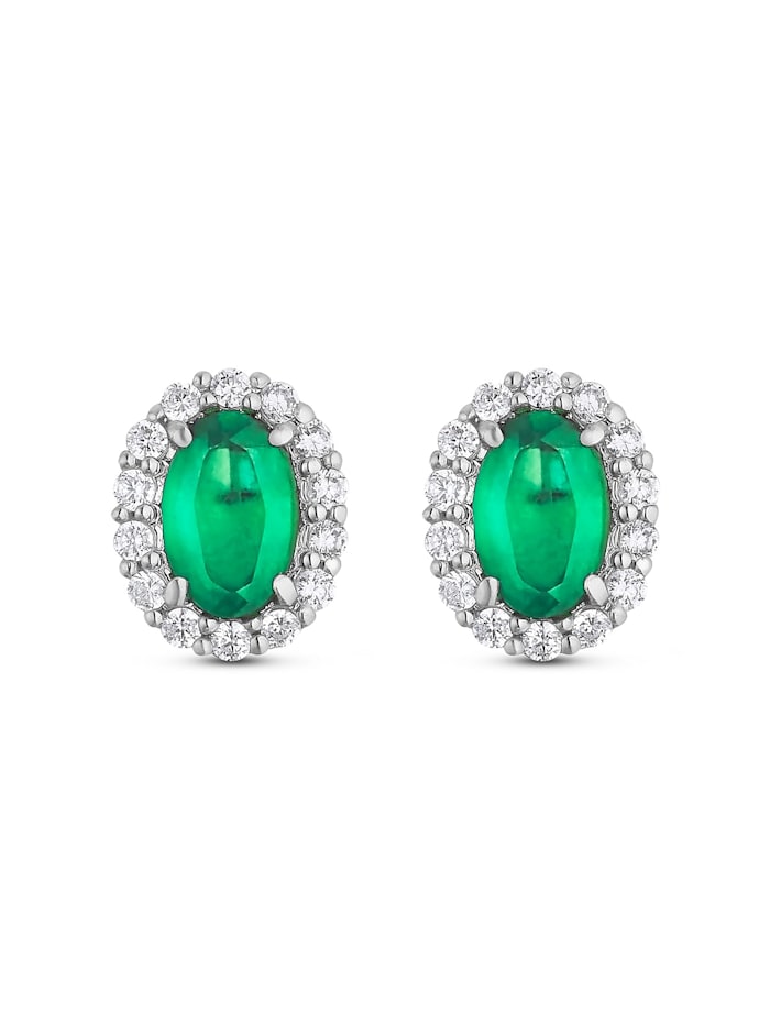 CHRIST C-Collection Damen-Ohrstecker Diamant, smaragdfarben