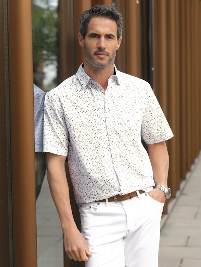 BABISTA Hemd mit floralem Druckmuster, Weiß/Beige