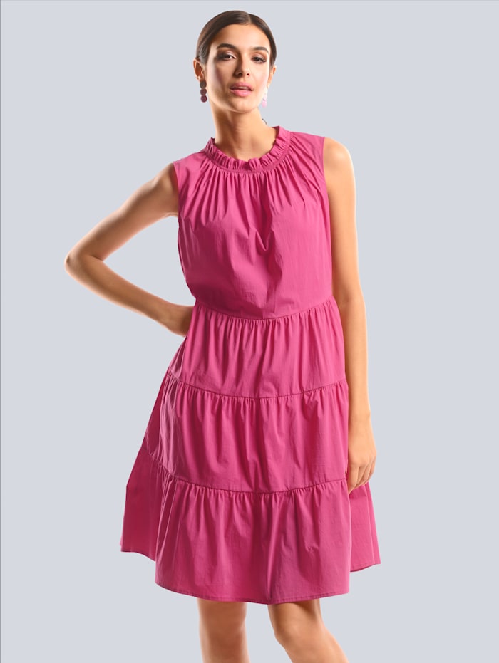 Alba Moda Kleid mit angekreuseltem Halsloch, Pink