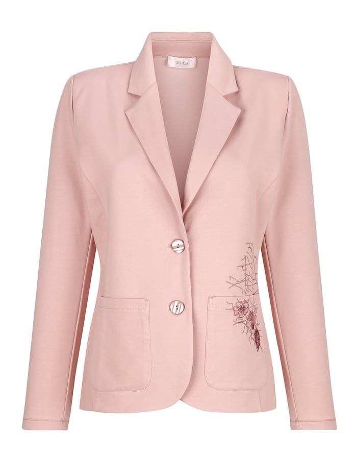 MONA Jersey blazer in een trendkleur, rozenhout