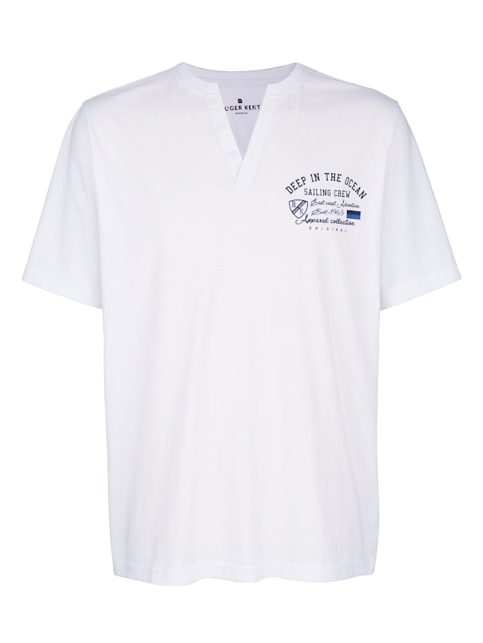 Roger Kent Shirt met print voor, Wit