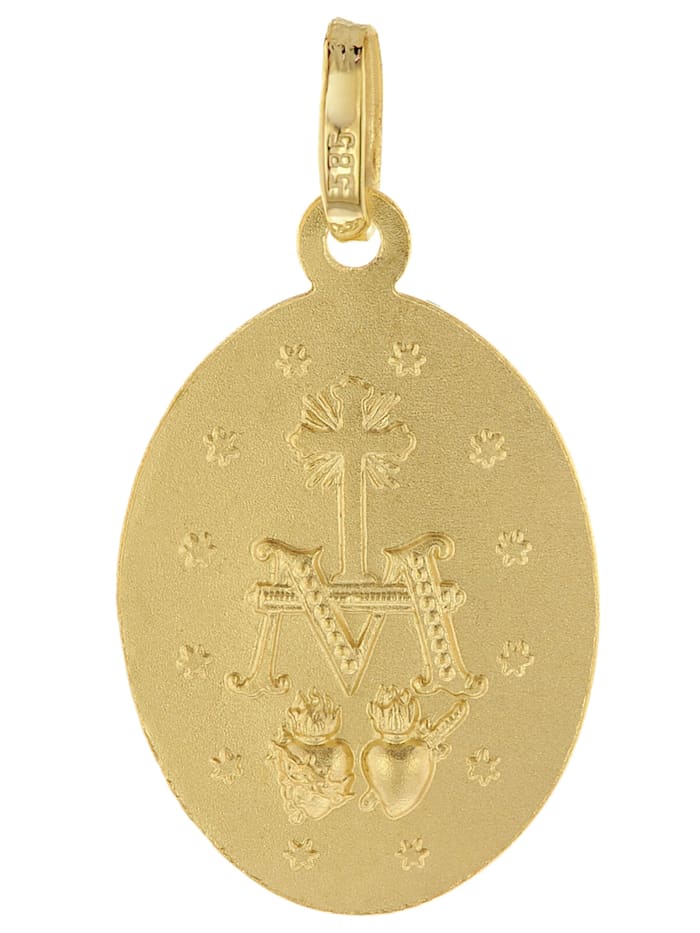 Milagrosa Anhänger Gold 585 Madonna + Vergoldete Silberkette