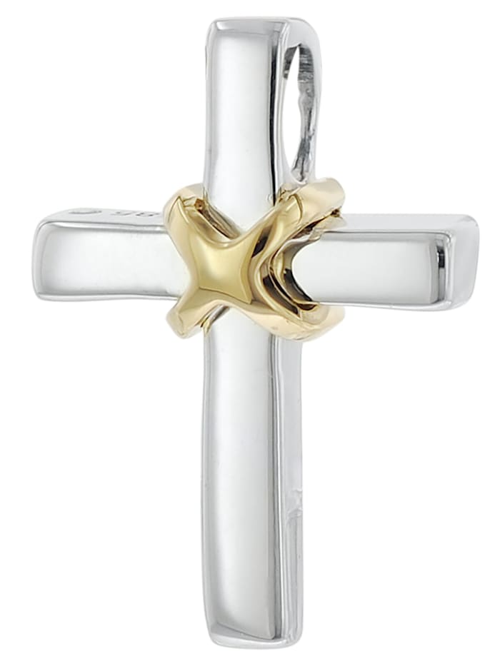 trendor Kreuz-Anhänger Bicolor Gold 585 (14 Karat), bicolor