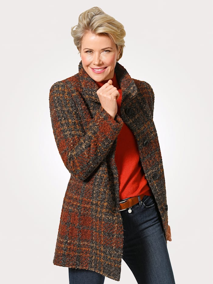 Barbara Lebek Veste à part de laine bien chaude, Rouille/Marron
