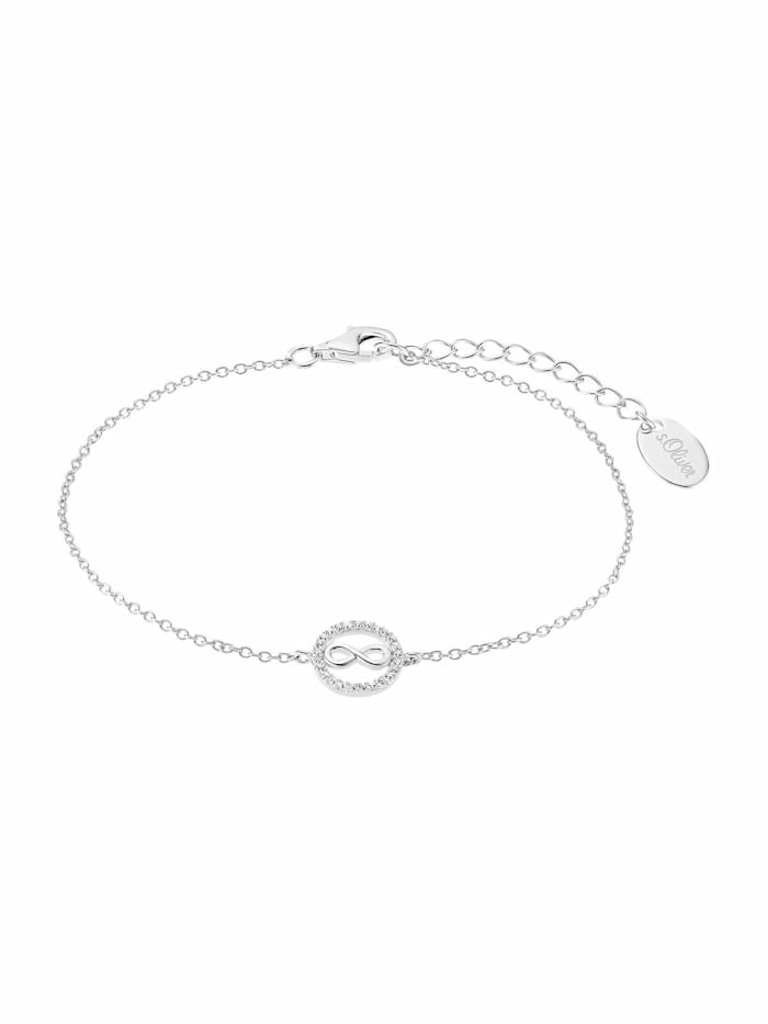 s.Oliver Armband für Damen, 925 Sterling Silber Zirkonia (synth.) | Infinity, Silber