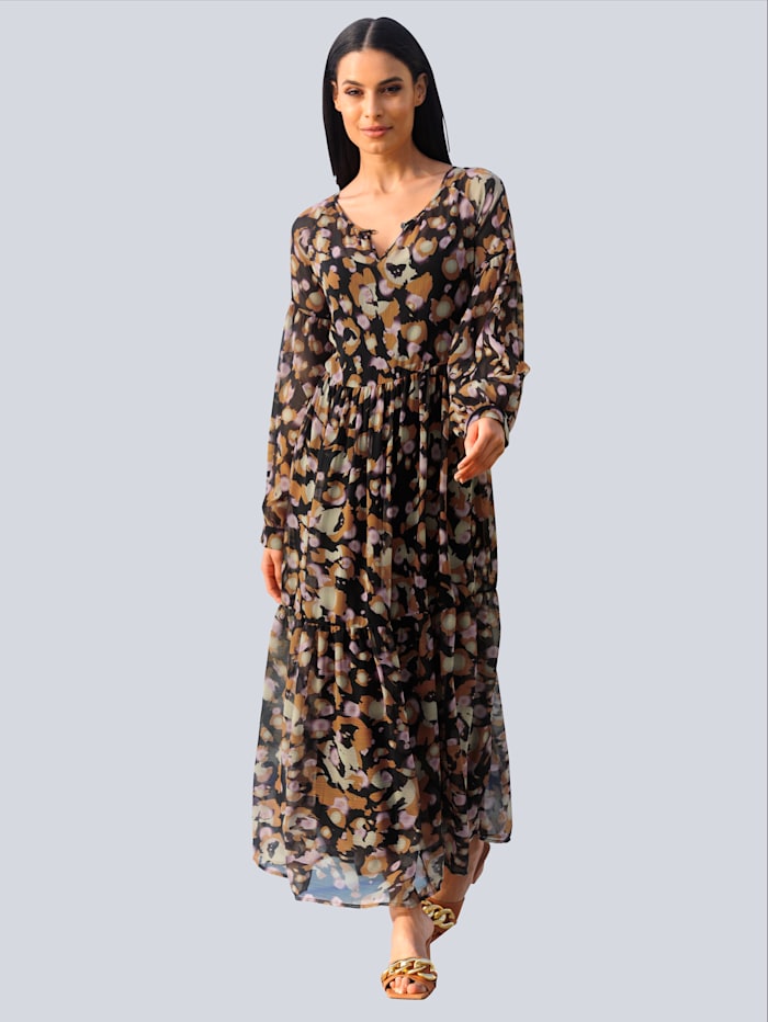 Alba Moda Maxi-jurk met camouflageprint allover, Bruin