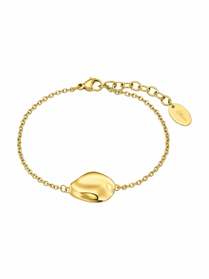 s.Oliver Armband für Damen, Edelstahl IP Gold, Gold