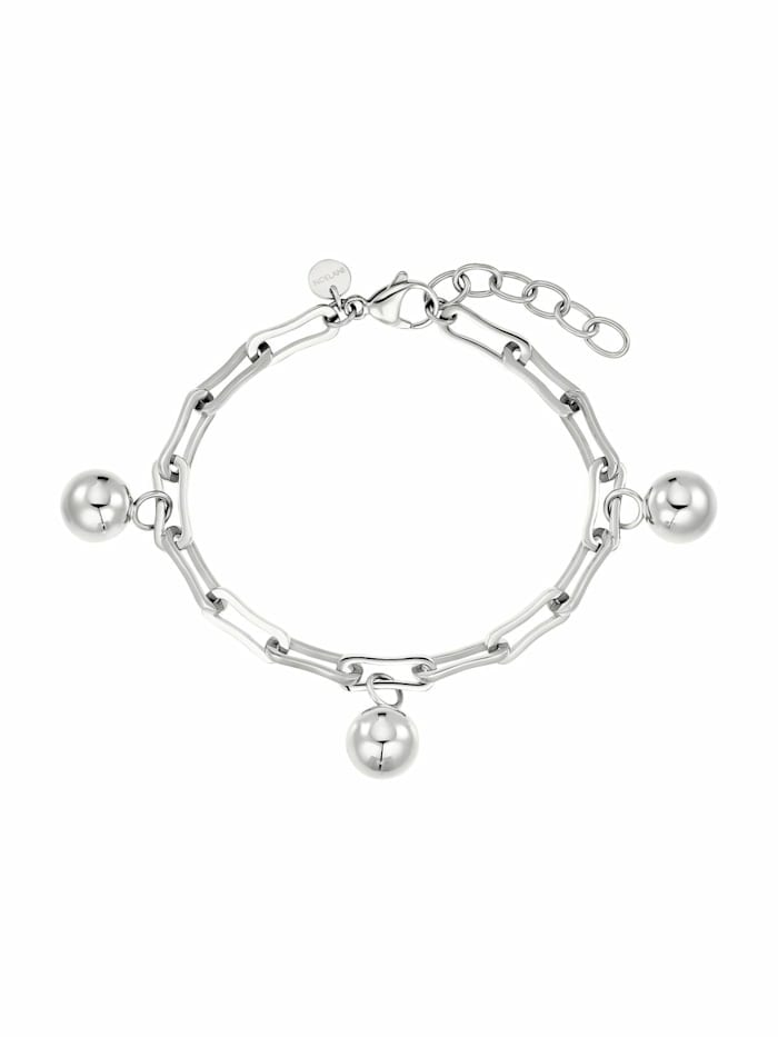 Noelani Armband für Damen, Stainless Steel, Fantasiekette 18+3 cm "Sphere", Silber
