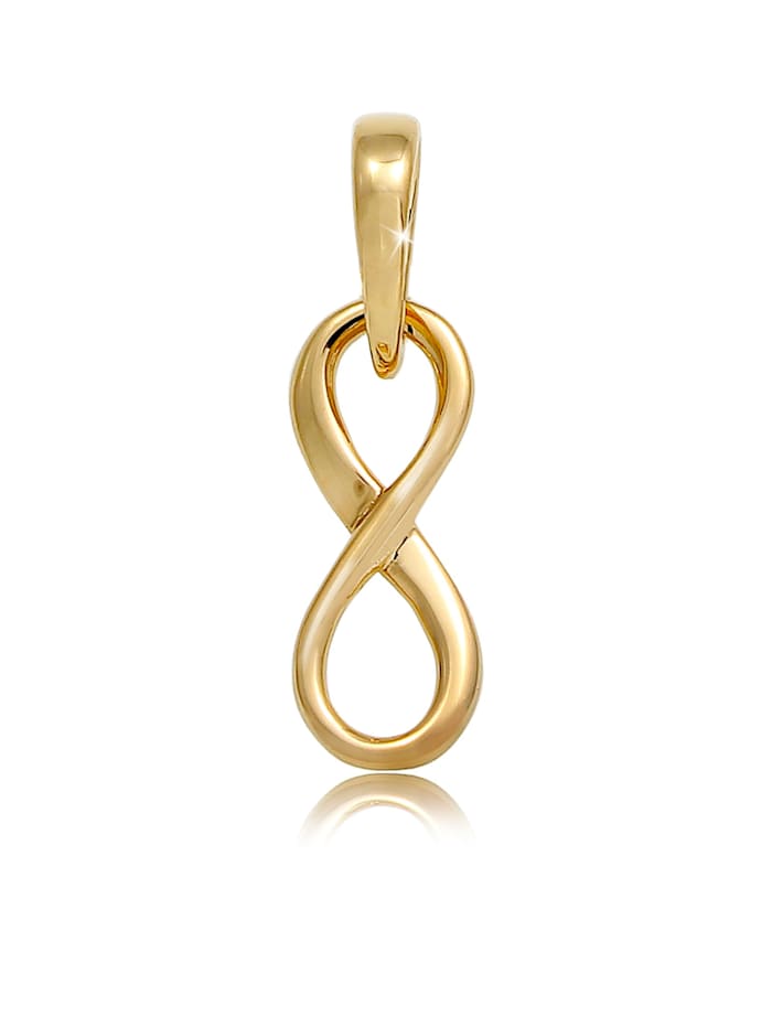 Elli Premium Anhänger Infinity Unendlichkeits-Symbol Edel 585 Gelbgold, Gold