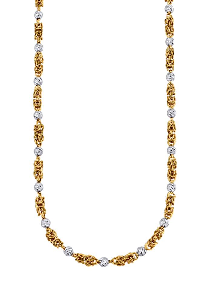 Diemer Gold Halskette in Gelb- und Weißgold 585, Gelbgoldfarben