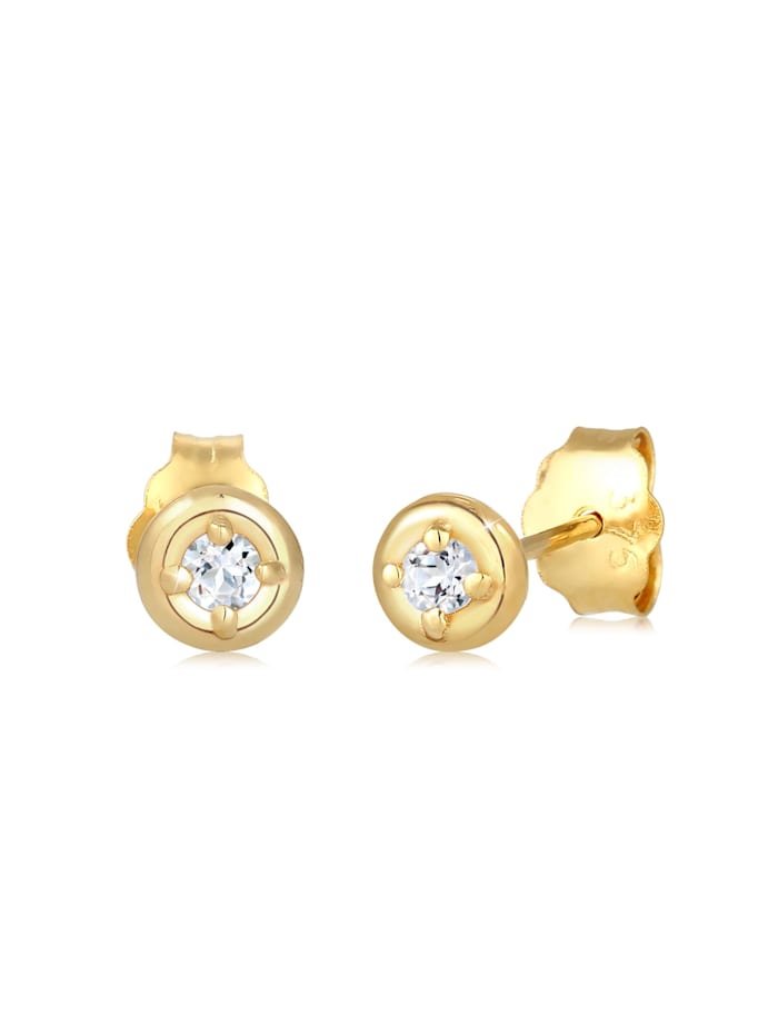 Elli Premium Ohrringe Stecker Topas Edelstein Elegant Zart 375 Gelbgold, Gold