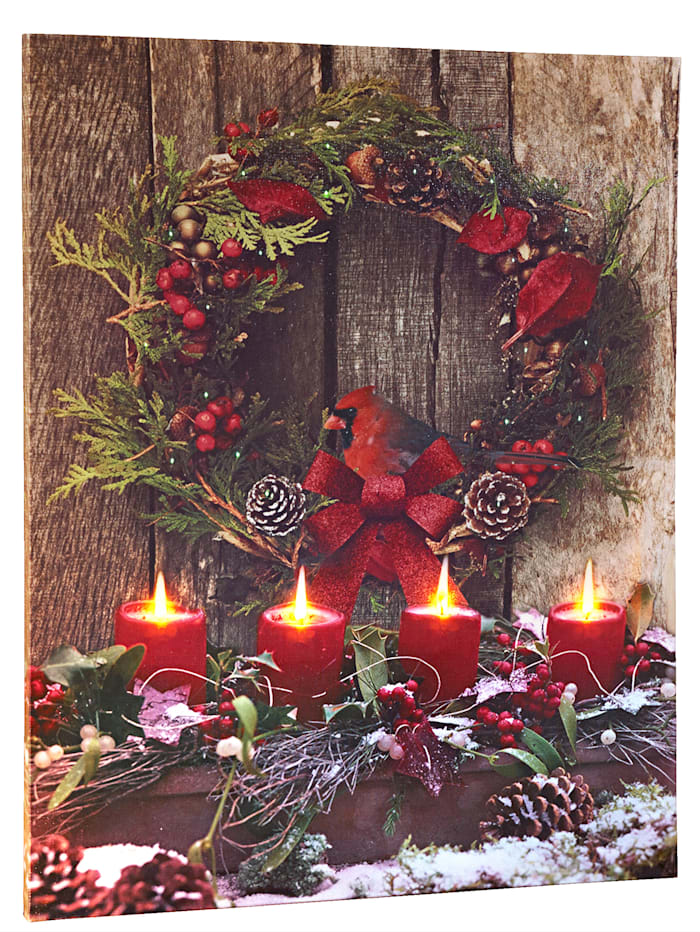 Tewa Led-wanddecoratie 'Kerst', Multicolor