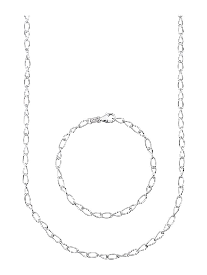 Halsband & armband i silver 925, Silverfärgad
