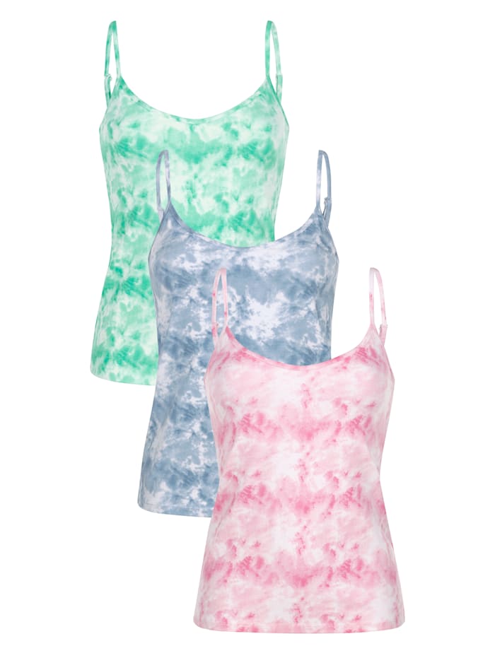 Harmony Linne i 3-pack med batikmönster, Ljusblå/Mint/Rosa