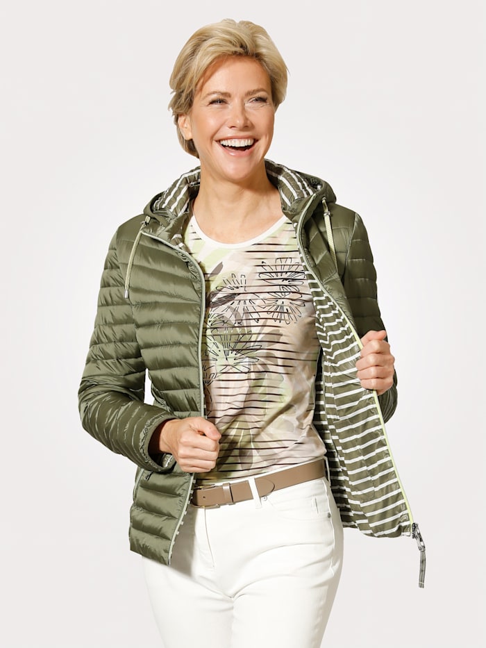 Barbara Lebek Quilted jacket, Green/Beige
