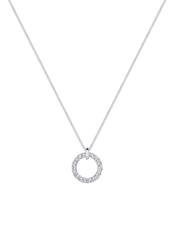 Halskette Kreis Kreis Kristalle 925 Silber