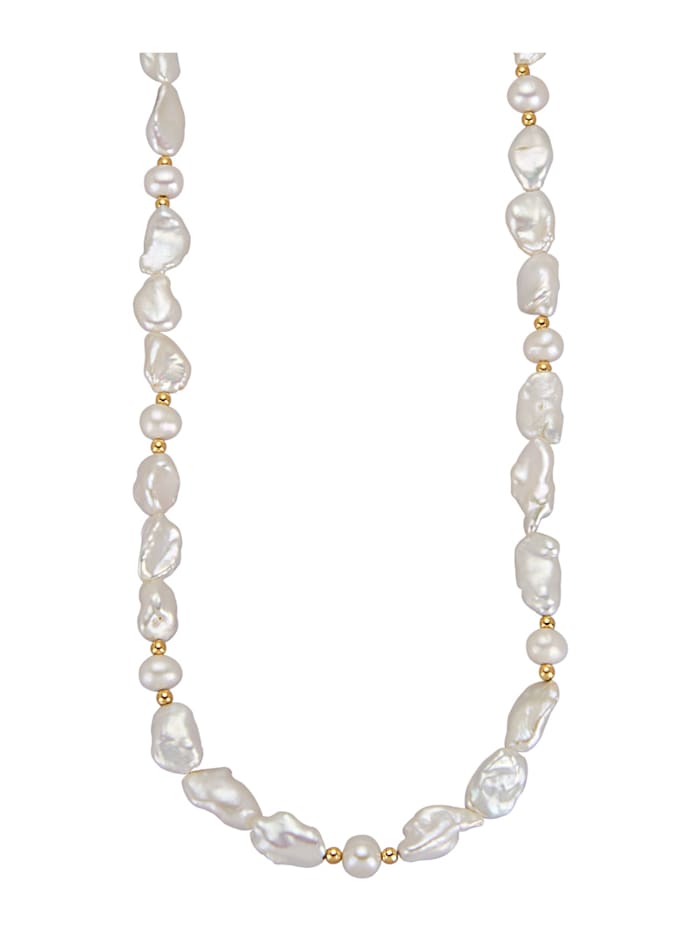 Amara Highlights Halskette mit Süßwasser-Zuchtperle in Gelbgold 585, Weiß