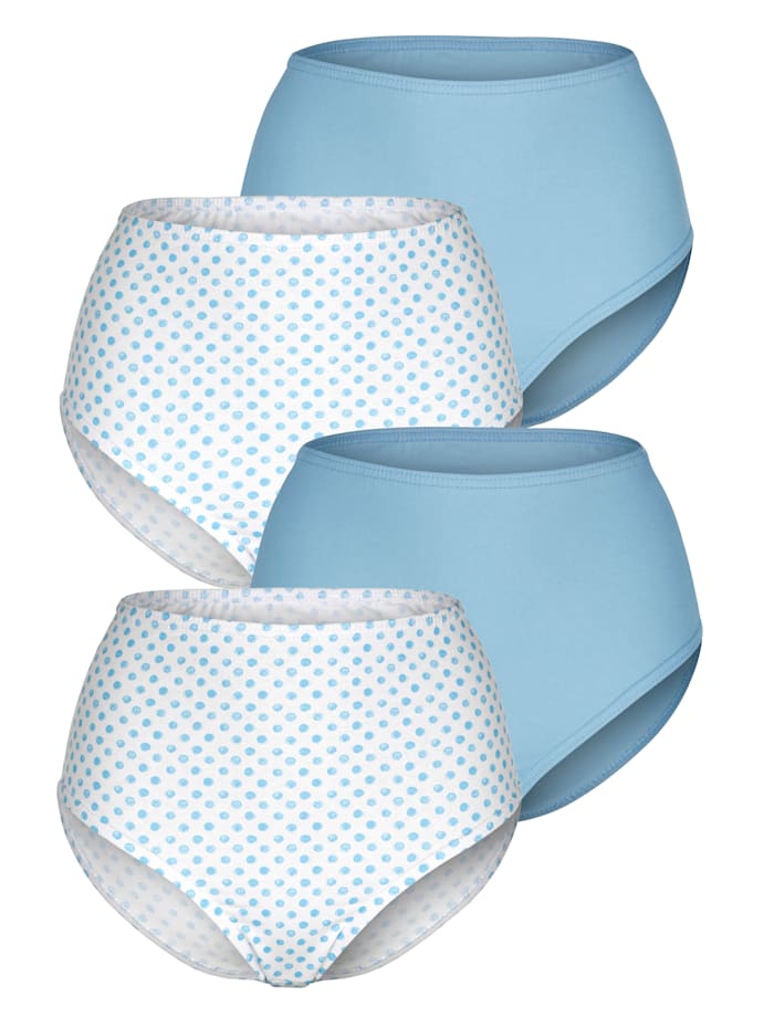 Harmony Tailleslips per 4 stuks in populair model, 2x lichtblauw/2x wit