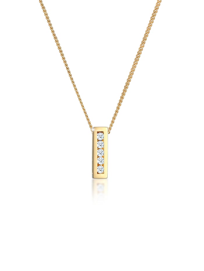Elli DIAMONDS Halskette Klassisch Elegant Diamant (0.075 Ct.) 585 Gelbgold, Gold