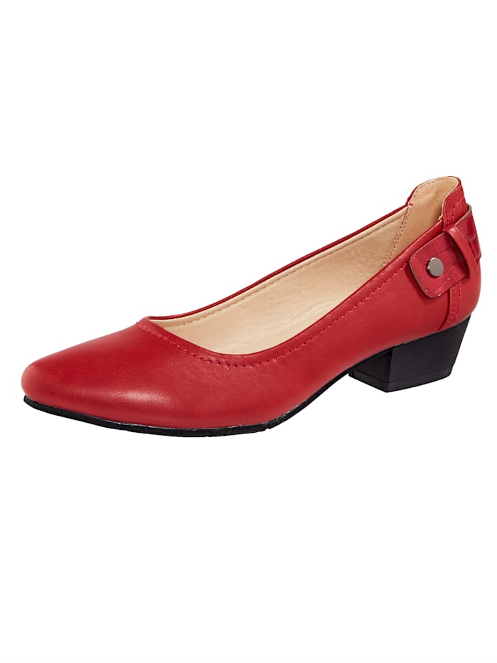 Liva Loop Court shoes with a pointed toe, Red