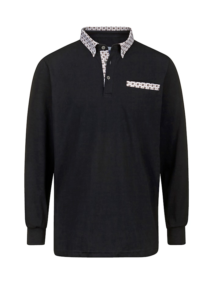 BABISTA Poloshirt mit bedrucktem Hemdkragen, Schwarz