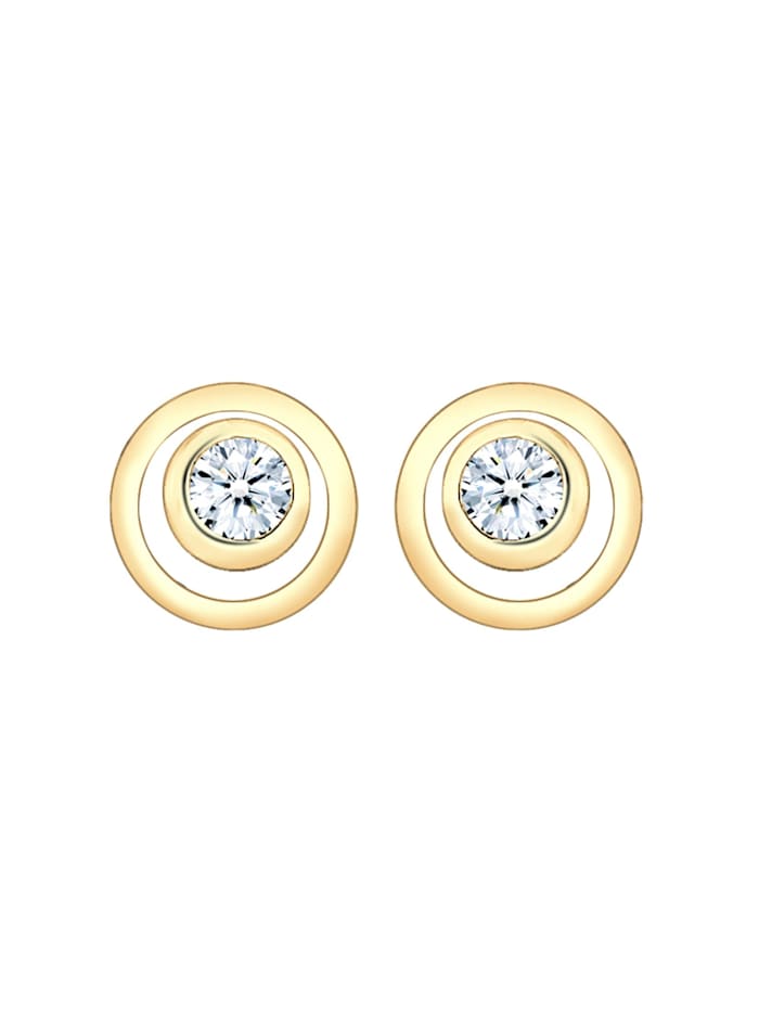 Ohrringe Kreis Layer Diamant Hochwertig 585 Gelbgold