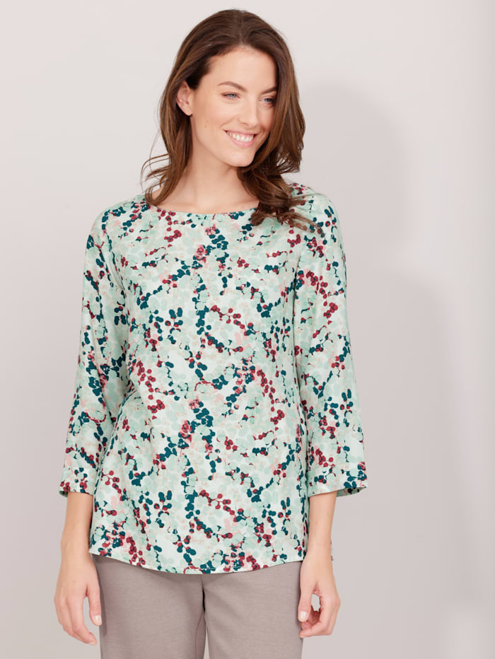 Dress In Bluse mit schönem floralem Druck, Off-white