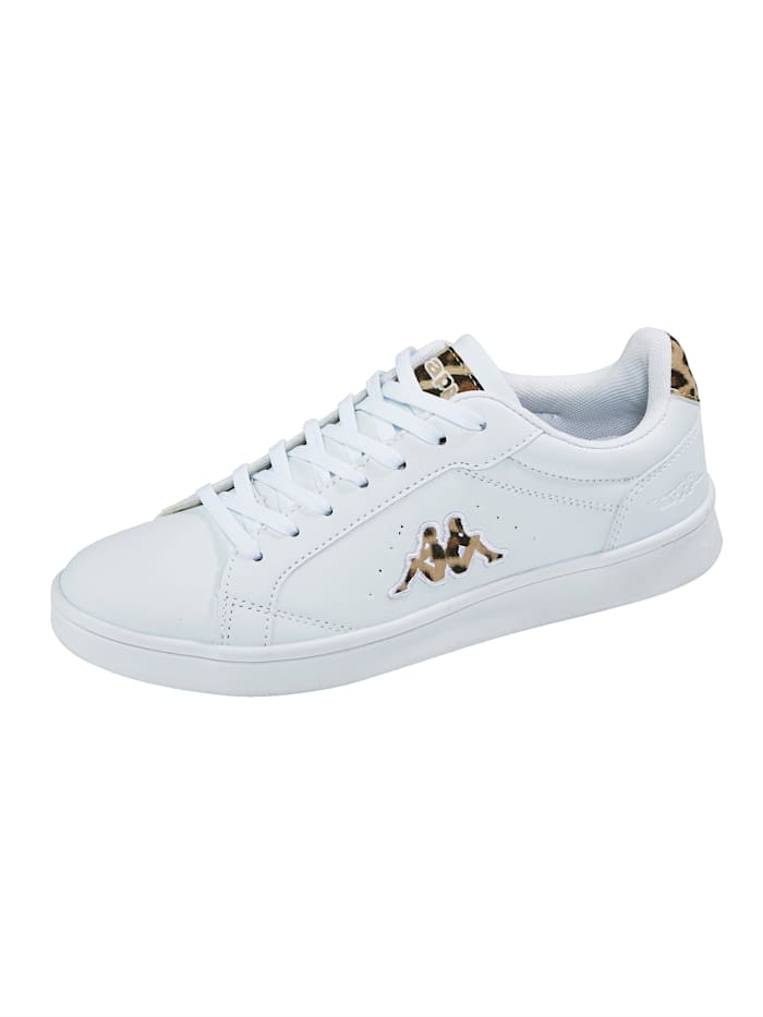 Kappa Sneakers à imprimé léopard discret, Blanc