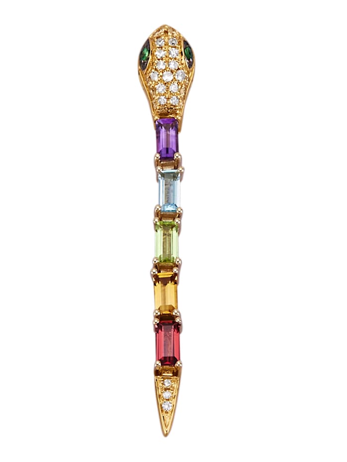 Amara Pierres colorées Pendentif en pierres de couleur et diamants, Multicolore