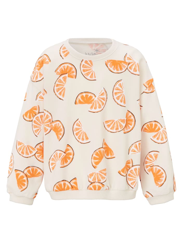 JUVIA Sweatshirt Kids, Creme-Weiß/Orange