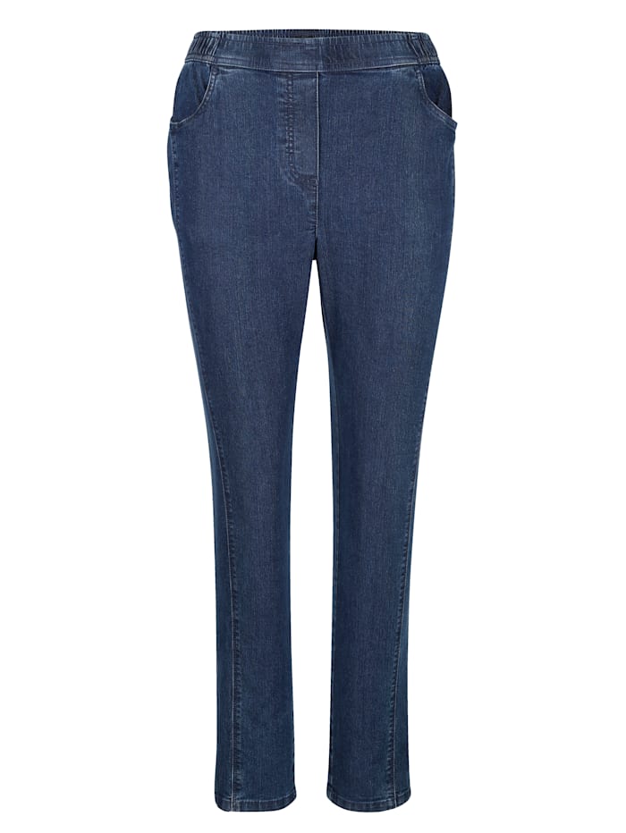 Jeans vorne mit streckender Längsnaht