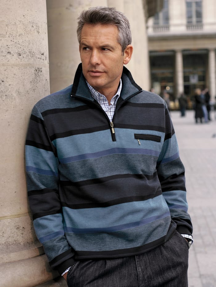 BABISTA Sweatshirt met borstzak, Blauw/Zwart