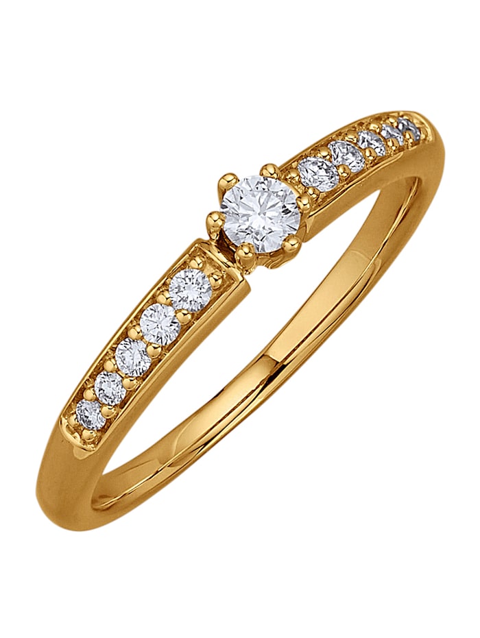 Amara Diamants Bague avec brillants, Coloris or jaune
