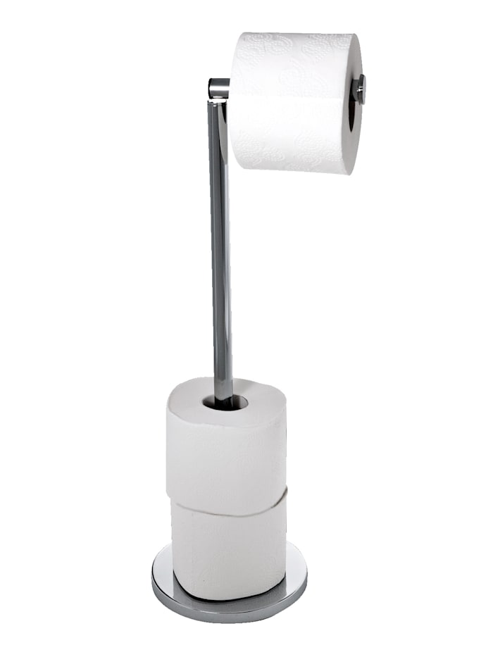 Wenko Stand-Toilettenpapierhalter 2in 1, Silberfarben