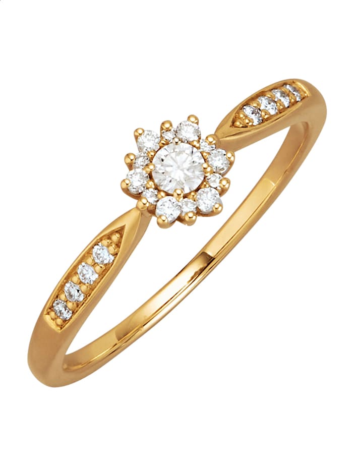 Amara Diamant Damenring mit Brillanten in Gelbgold 585, Gelbgold