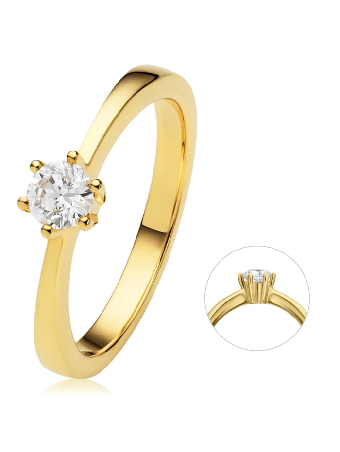 One Element 0,25 ct  Diamant Brillant Ring aus 585 Gelbgold, gold