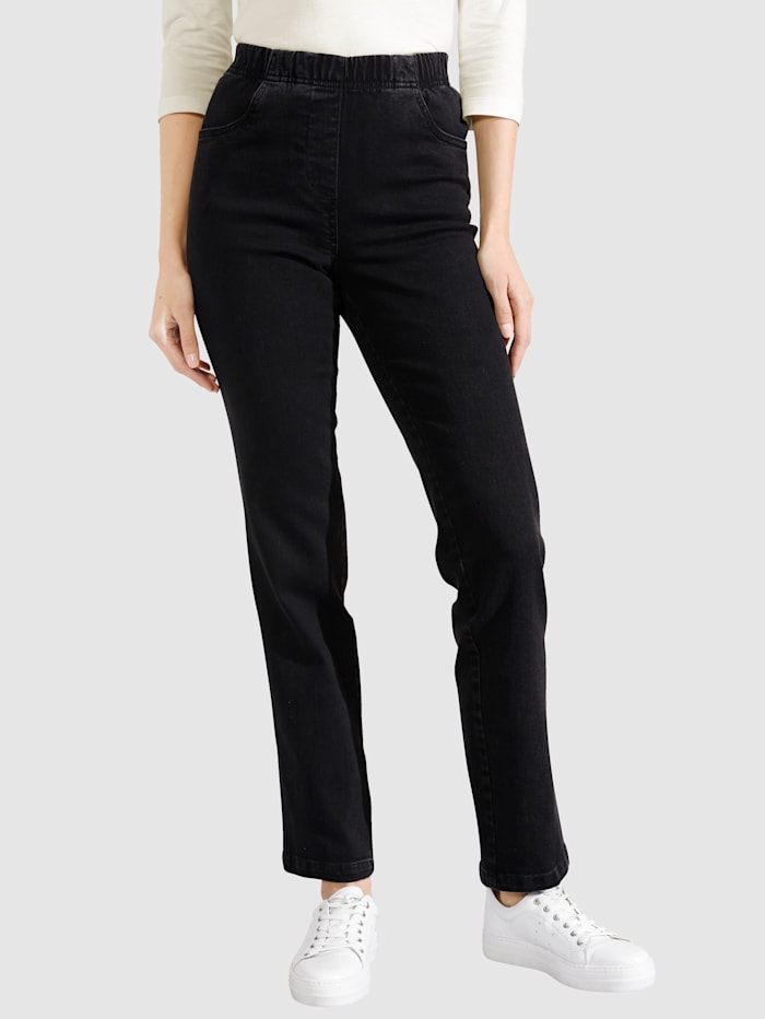 Paola Jeans met elastische band, Zwart