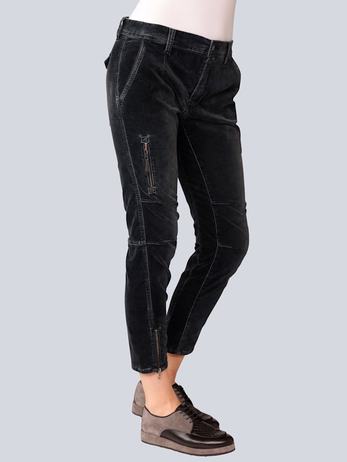 MAC Jeans in wunderbar weichem Samt-Touch, Dunkelgrau