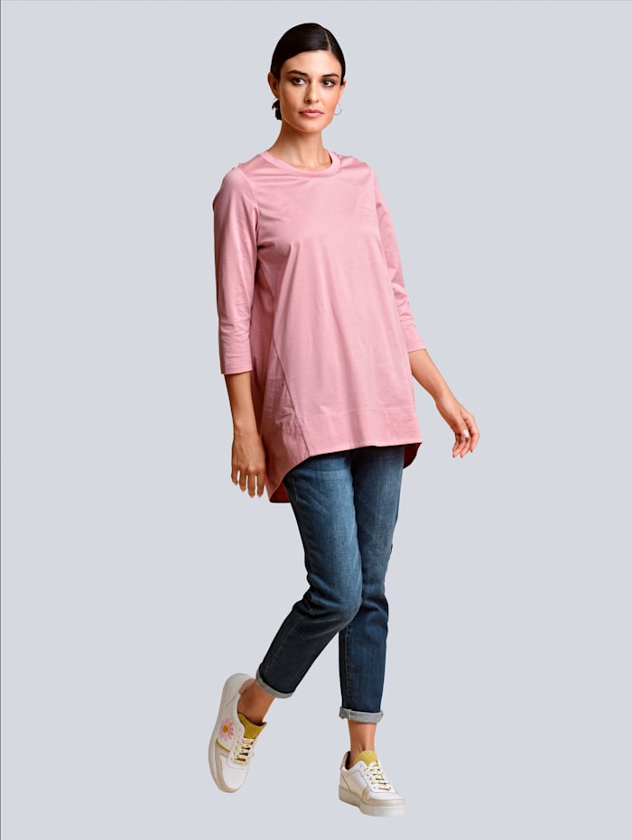 Alba Moda Shirt van een materialenmix met gemerceriseerd katoen, Roze