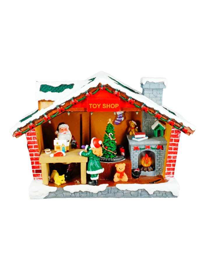 Schwartinsky Weihnachtshaus mit Beleuchtung und Spieluhr, Multicolor