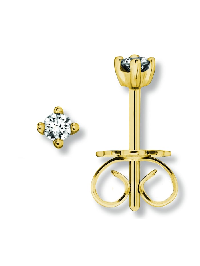 One Element 0.1 ct Diamant Brillant Ohrringe Ohrstecker aus 585 Gelbgold |  Klingel