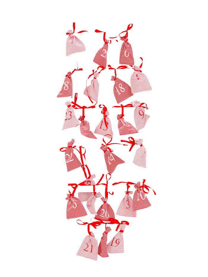 impré Adventskalender-Set mit Leiter, Weiß/Rot
