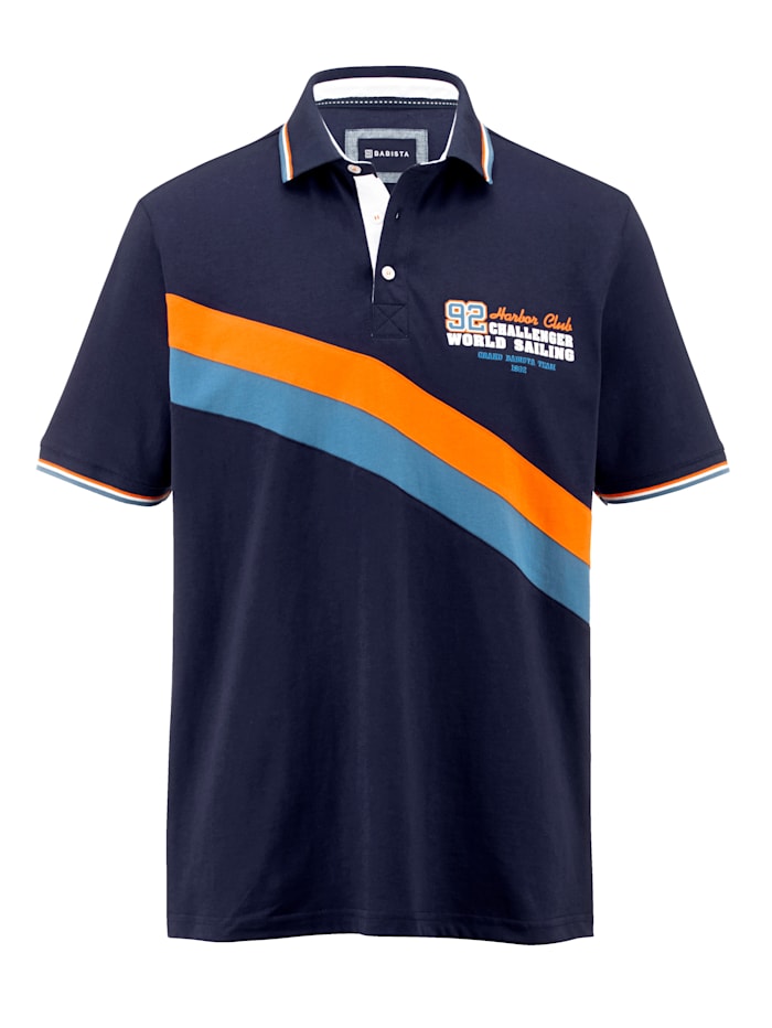 BABISTA Poloshirt mit auffallenden Kontrasten, Marineblau/Orange