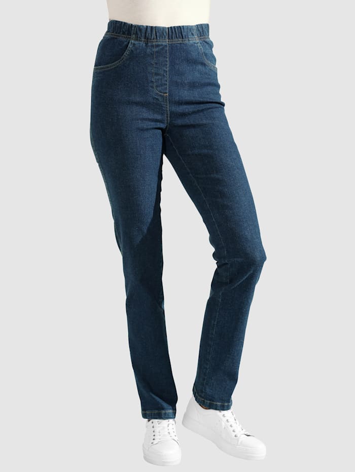 Paola Jeans met elastische band, Donkerblauw