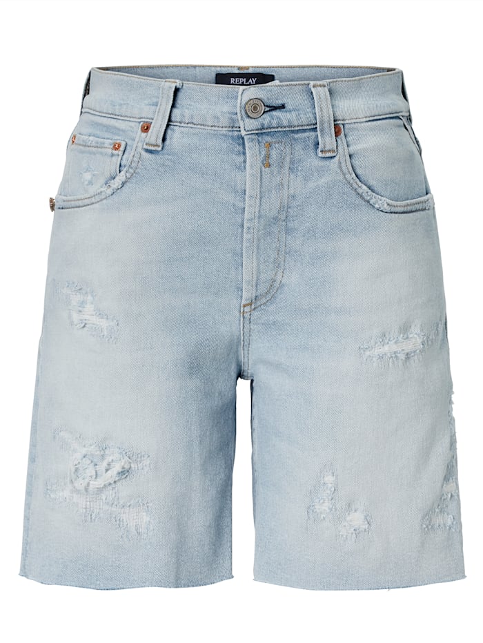REPLAY Shorts, Jeansblau