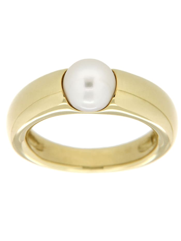 Orolino Ring 585/- Gold Akoya Zuchtperle weiß Glänzend, gelb