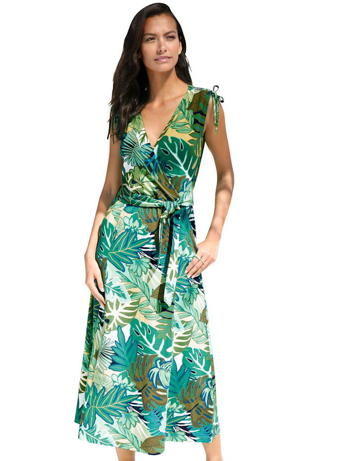 Betty Barclay Kleid mit effektvollem Blätter Print, Grün/Gelb