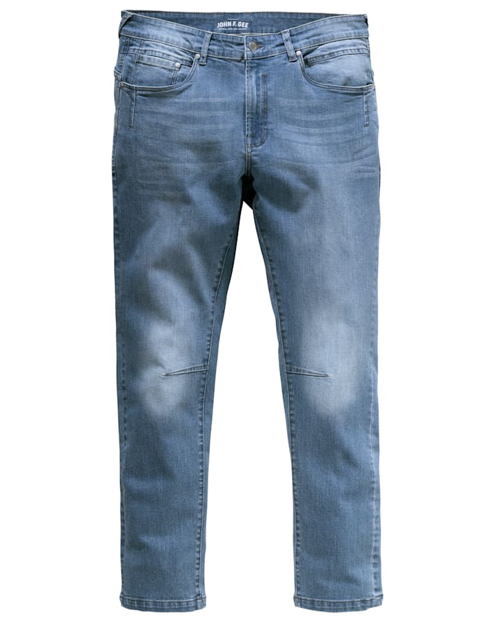 John F. Gee Jeans in 5-pocketmodel, blue bleached