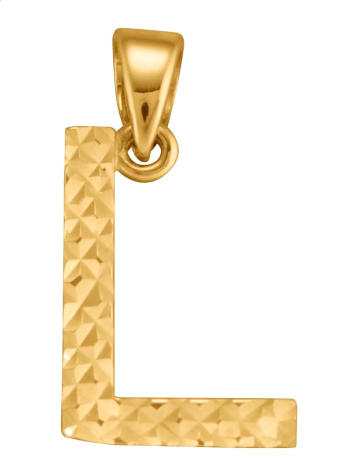 Diemer Gold Buchstaben-Anhänger "L" in Gelbgold 585, Gelbgoldfarben